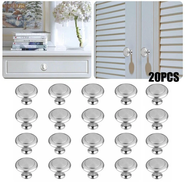 20x Stainless Steel Door Knobs Cabinet Handles Cupboard Drawer Kitchen Pulls USA