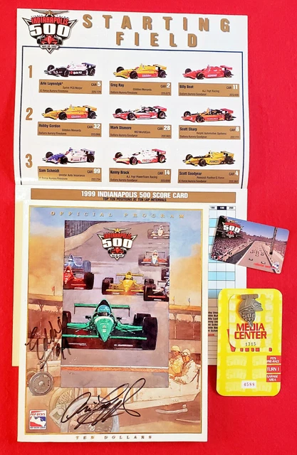 1999 Indy 500 SILVER Pit Badge #4813 - *VIP* Media BUC - *AUTOGRAPHED* Program!