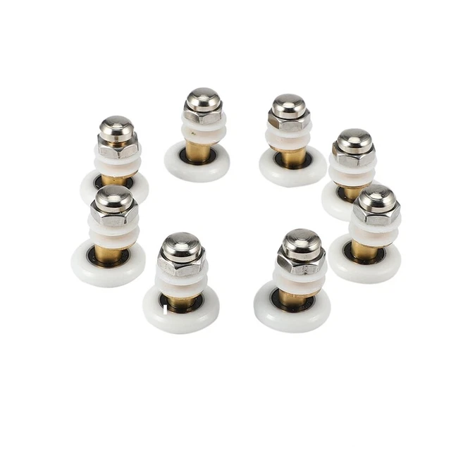 8 PIEZAS 25 mm de diámetro vidrio de ducha puerta corredera rueda rodillo baño deslizante CT6E1