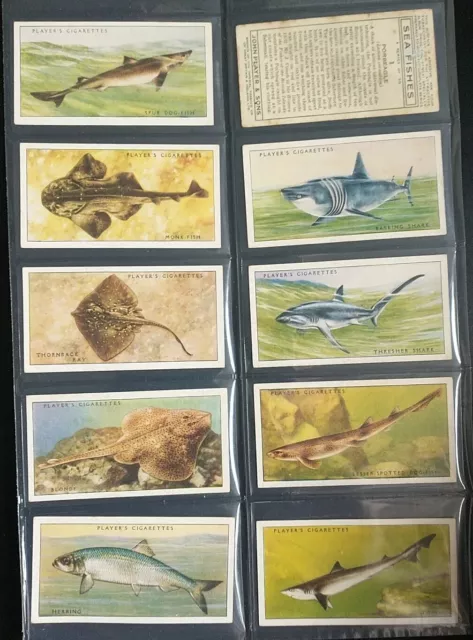 Players Sea Fishes Cigarette Cards Full Set 50.