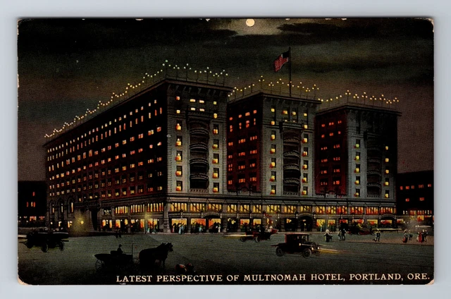 Portland OR-Oregon, Multnomah Hotel, Advertising, Antique Vintage Postcard
