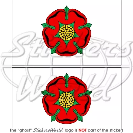 LANCASHIRE Red Rose Flag UK British England 75mm(3") Bumper Stickers, Decals x2