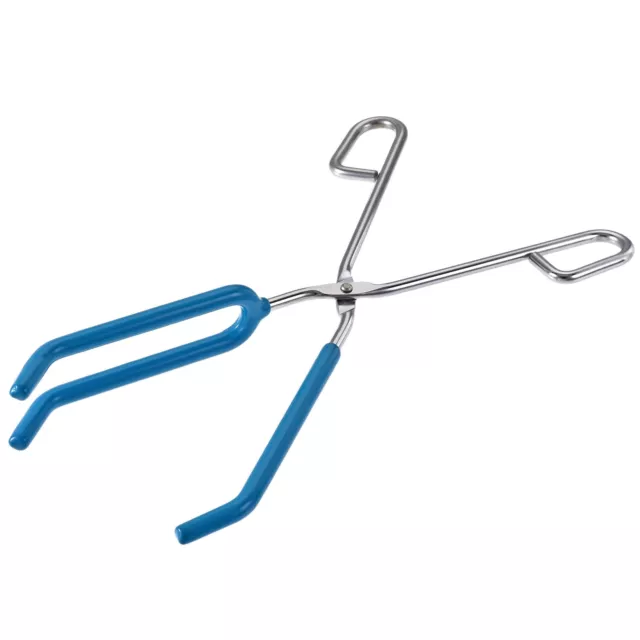 Lab Beaker Tongs 3 Prongs Stainless Steel 11.81-inch Opens up to 180mm Blue