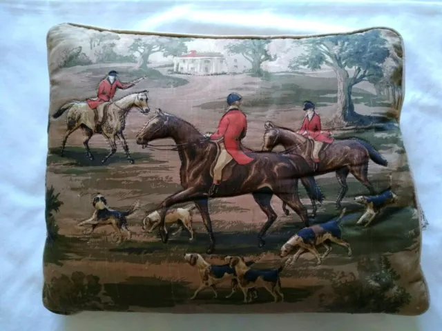 Vintage Orvis Horse Dog Hunt 3D Pillow 19 x 15 Made in USA