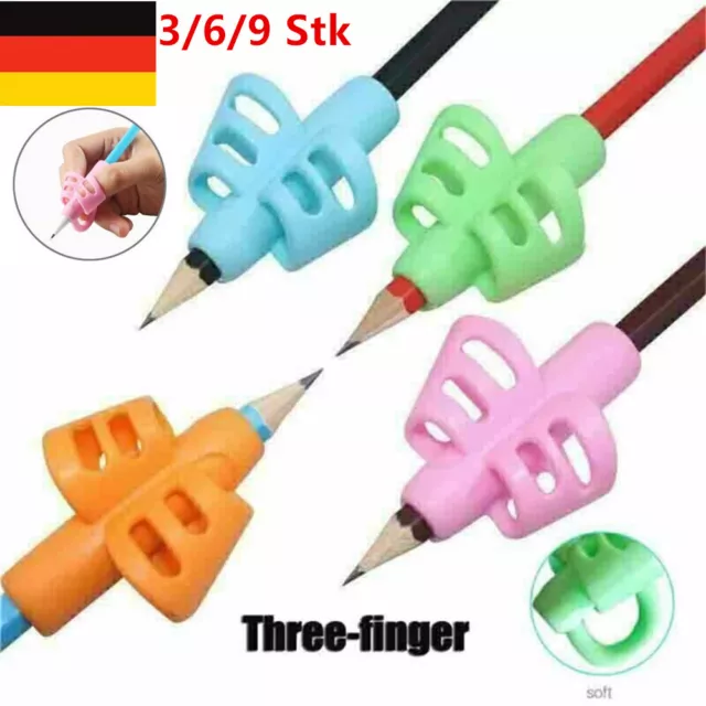 1-9X Kinder Bleistifthalter Stift Schreibhilfe Griff Haltungskorrektur Werkzeuge