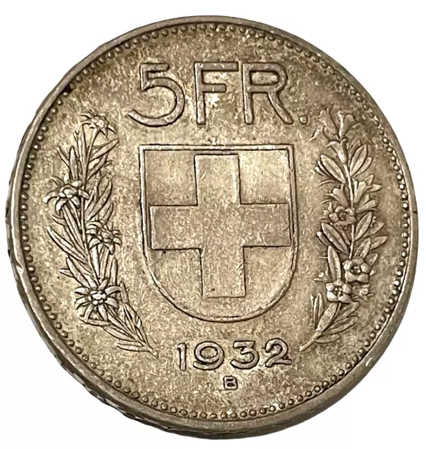 1932-B 5 Franc Switzerland 0.835 Silver Swiss World Coin KM 40 Lot B4-6 Herdsman