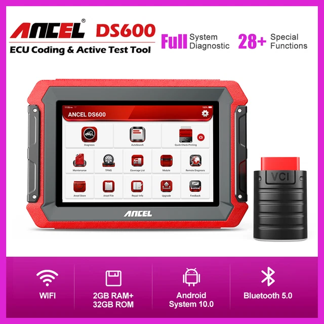 ANCEL DS600BT Auto Diagnostic Scan Tool Bidirectional OBD2 Scanner E.CU - Foto 14