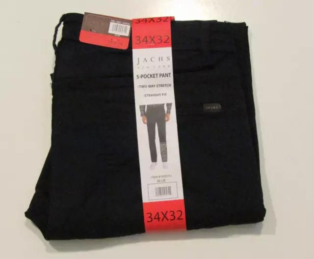 NWT Mens JACHS NEW YORK 5-Pocket Straight Fit Pants Blue Size 40 X 34