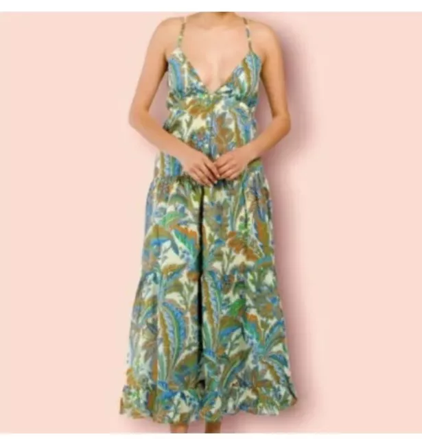 Anthropologie House Of Harlow 1960 Halter Flouncy Tiered Maxi Dress Size Large