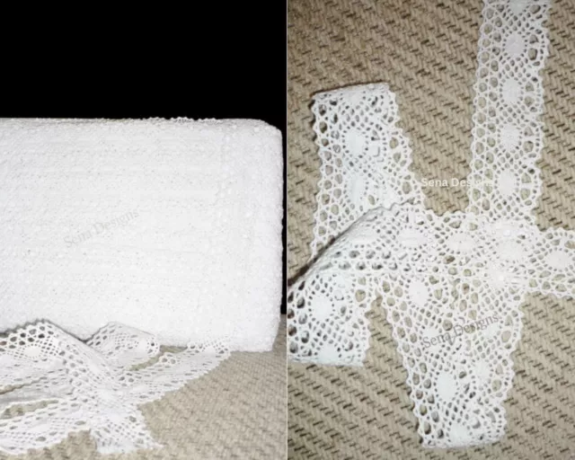 Vintage Style Coton Crochet Dentelle Bord Blanc Ruban Couture Loisirs Créatifs