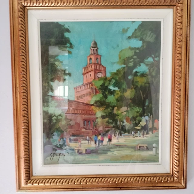 Quadro Su Tela Dipinto Da Umberto Galliani Con Cornice 70X80 +Libro