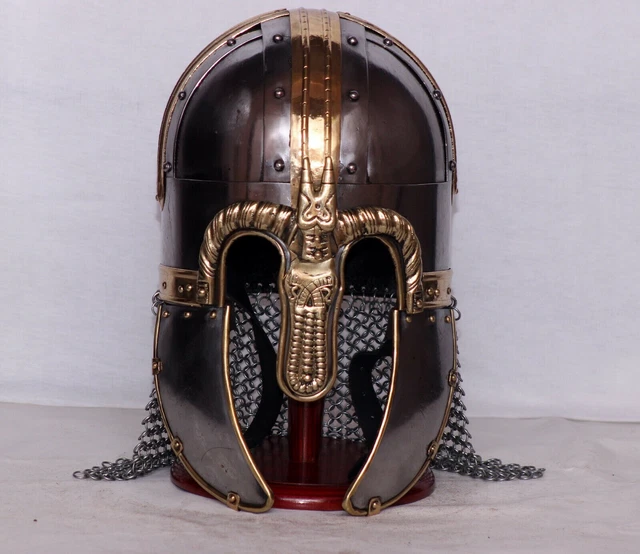 Medieval Steel Viking Vendel Helmet With Chainmail Hand Forged SCA/ Larp