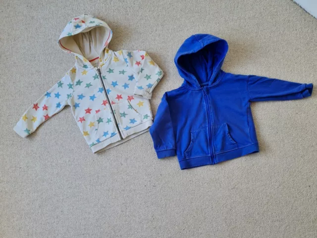 TWO toddler hoodies 18-24 months/ 2-3 years bundle blue stars JOHN LEWIS/ M&S