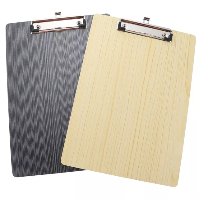 2 Pcs Folder Board Wooden Office Backpack Leash for Toddlers Exam Paper Clips