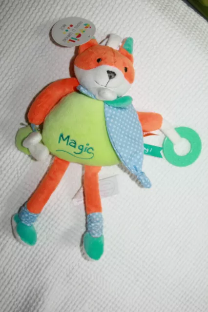 Doudou Et Compagnie Renard Magic Orange Vert Eveil Neuf Etiquette