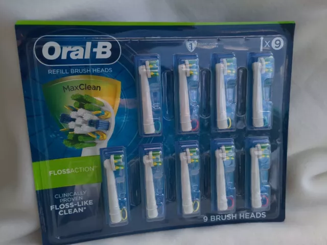 Cabezales de cepillo de recarga de hilo dental limpio Oral-B Max 9 unidades + bandas de identificación y envío gratuito