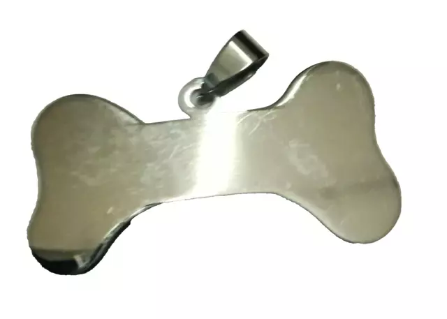 Medaglietta Inox Con Incisione Personalizzata Per Cani A Forma Di Osso