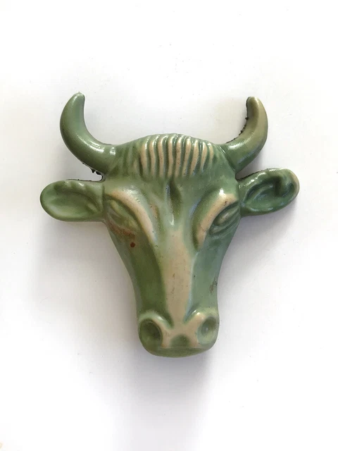 Vintage PLASTIC ACETATE Steers Head PIN Original