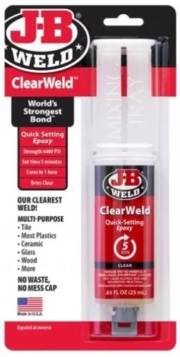 Jb J-B Weld 50112 -clearweld Rapide Setting Transparent Époxy Adhésif T48 Envoie