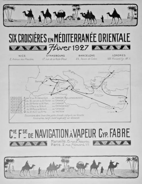 1926 PRESS ADVERTISEMENT STEAM NAVIGATION Cyp.FABRE ORIENTAL CRUISES
