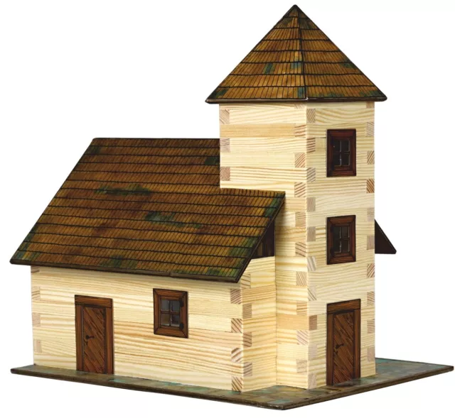 Modellbau-Set "Kirche" W12 Walachia Holzbausatz Holzbausteine Modellbau 1:32 Kit