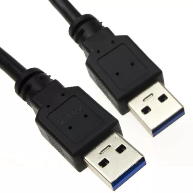 2m USB 3.0 SuperSpeed Type A Plug to A Plug Cable Lead Black