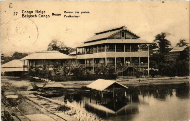 PC CPA BELGIAN CONGO, BOMA, BUREAU DES POSTES, VINTAGE POSTCARD (b12624)