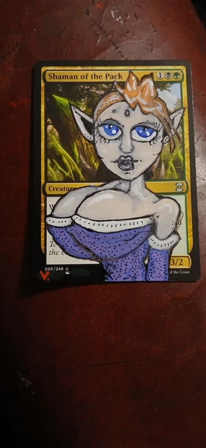 MTG HAND PAINTED Altered Art Shaman Of The Pack Cute Anime Girl Sexy Waifu  $13.66 - PicClick