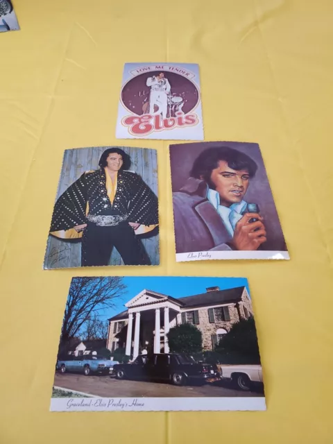 Lot Of 4 Vintage Elvis Presley Post Cards Graceland