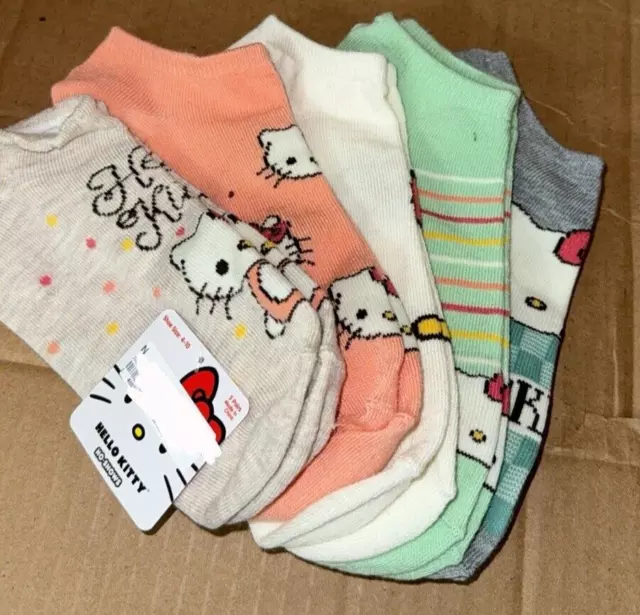 Hello Kitty FALL 5 Pack No Show Socks NEW