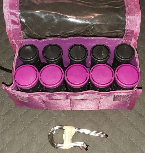 Remington H-1015 Hot Rollers Curlers Travel Set 10 Purple Black Pageant Compact