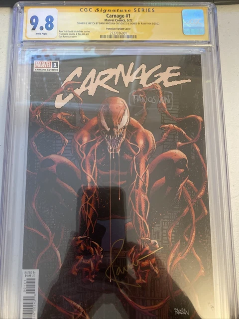 Carnage #1 Cgc 9.8 Ss 2X Dan Panosian Variant & Ram V