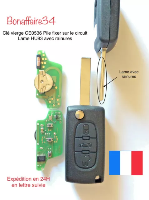 Clé Vierge Id46 CE0523 Peugeot SW CC 207 307 308 407 607 Expert C4 C5 C6 Picasso