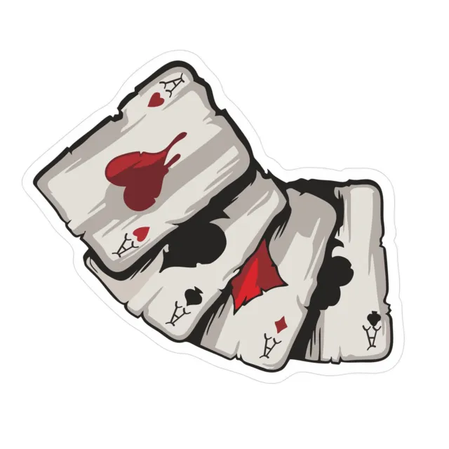 REAL COOL Four Aces Poker Cards Sticker Reflective Decal Vinyl for Car Truck D