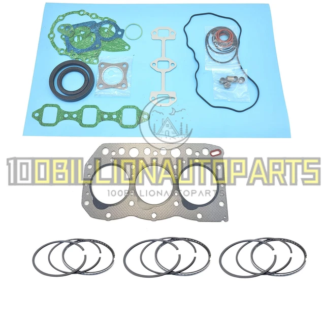 3TN75 Full Gasket Kit + Piston Rings for John Deere 855 856 STD piston ring set