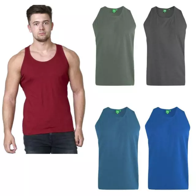 Men's Muscle Vests 100% Cotton Sleeveless Plain Training Summer Gym Men Tank Top