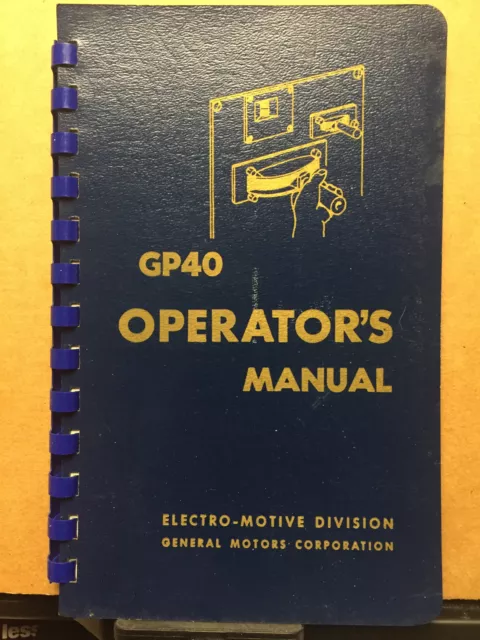 Vtg GM GP40 Diesel Locomotive Operating Manual 1966 General Motors EMD