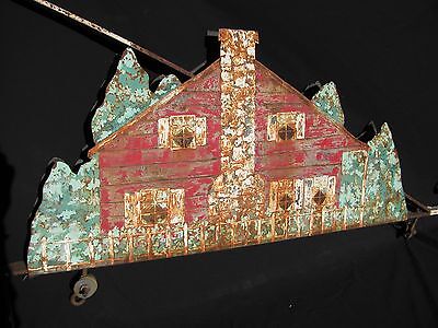 Antique Iron and Painted Tin Sign Hanging Bracket 2