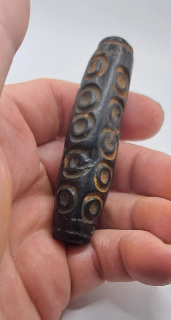 Chinese OLD Hongshan Stone / Jade Hand  Carved Amulet / pendant Bead