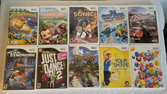 Lot of 10 Brand New, Factory Sealed Nintendo Wii Games~Sonic, Monkey Ball, etc.