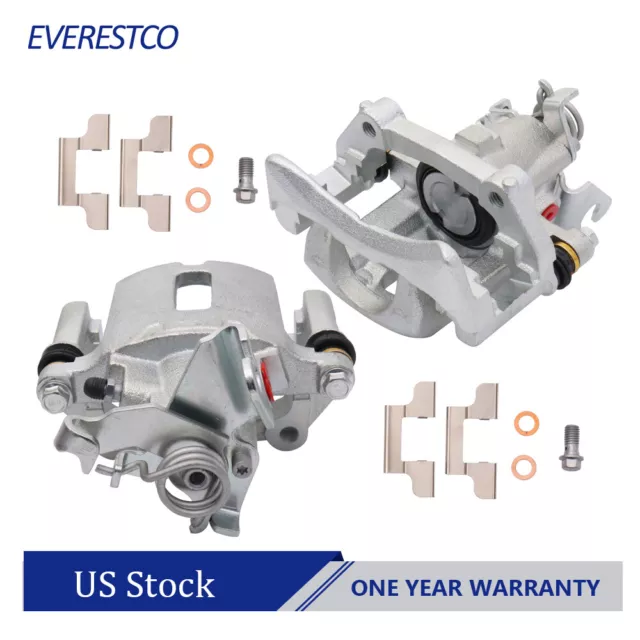 2PCS Rear Side Brake Calipers w/ Mounting Bracket For 2005-2014 Ford Mustang