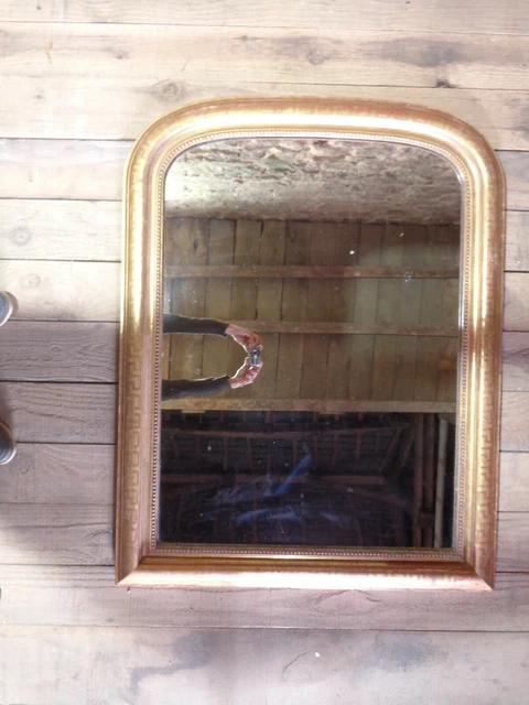 ANCIEN GRAND MIROIR DORE FIN 19 ème Epoque LOUIS PHILIPPE  118 cm x 91 cm  LO 14