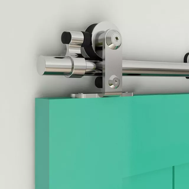 CCJH 4FT/5FT/6FT/8FT Stainless Steel Sliding Barn Door Hardware Kit Track System