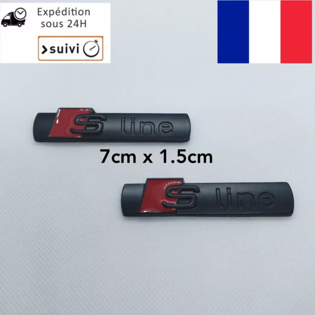 2 Logo S LINE Emblème SLINE En Noir Mate Pour VoitureAudi