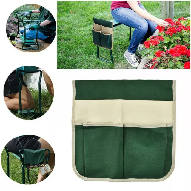 Folding Garden Kneeler Seat Bonus Tool Pouch Portable-Pad Chair Multi-Bag