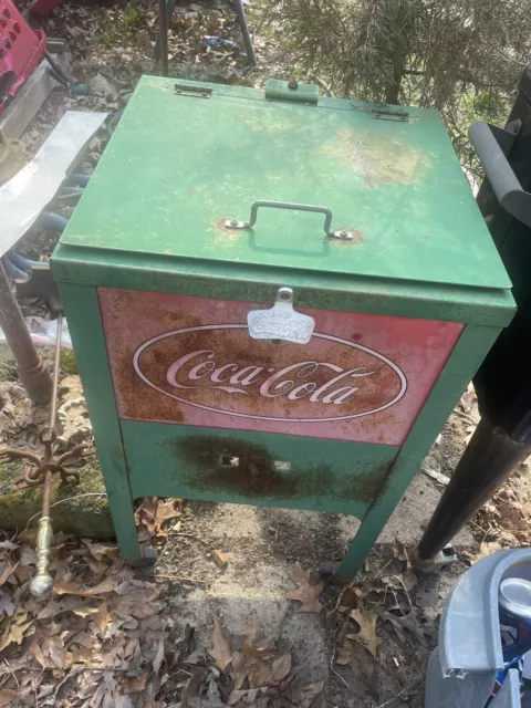 Vintage 1930’s Coca-Cola Cooler Stand EXTREMELY RARE Antique Coke Embossed 10168