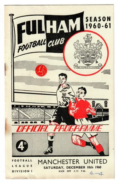 Fulham v Manchester United - 1960-61 First Division - Football Programme