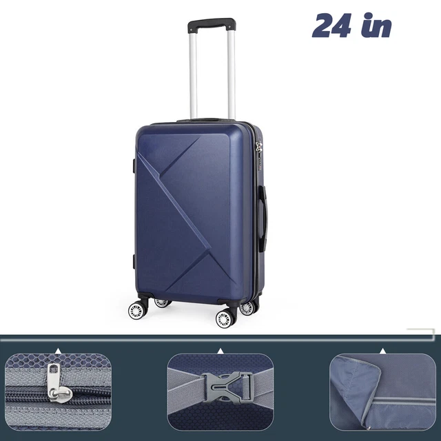 Travel Luggage 24 in ABS Hardshell Carry On Suitcase w/Spinner Wheels & TSA Lock