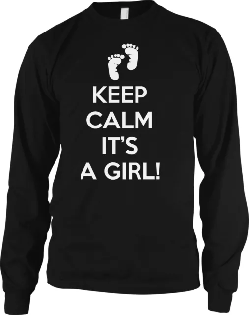 Keep Calm It's A Girl Baby Feet Parents Pregnant Having To Be She Men's Thermal