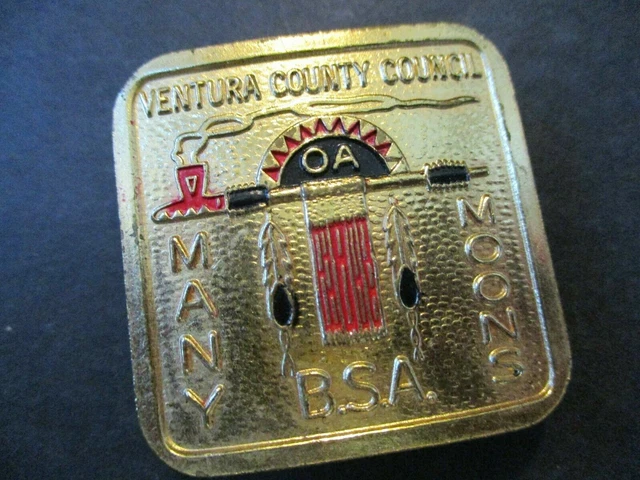 Ventura County Council Many Moons BSA metal boy scout neckerchief slide